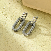 Boucles d'oreilles en chaîne en acier inoxydable plaqué or 18 carats haut de gamme nouveau Style exagéré goujons à la mode en gros accessoire de bijoux de mode