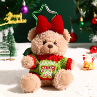 Porte-clés ours en peluche de Noël mignon, breloque de sac ours en peluche, mini pendentif ours en pull de Noël, cadeau de fêtes pour Noël