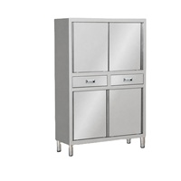 Fabrieksdirect 201/304 RVS driedelige kast met naar boven openende deuren, gepolijste afwerking, 500 kg/m, professionele keuken