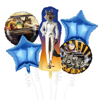 Dernier modèle Ensemble de ballons en aluminium Bad Guys Ballon loup de dessin animé pour décorations de fête d'anniversaire pour enfants