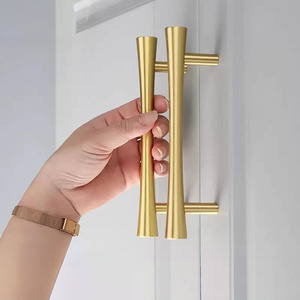 Poignées de meuble en laiton massif doré, style T, pour armoires et tiroirs de cuisine - Offre Spéciale - Product Image 4