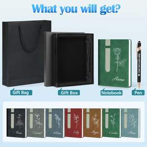 Carnet de notes personnalisé avec stylo à motif tulipe, coffret cadeau A5 ligné, cadeau d'entreprise, cadeau universitaire - Product Image 2