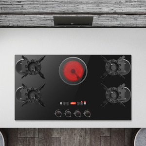 Table de cuisson à gaz et électrique Ridax avec écran tactile, réglage de la flamme multi-niveaux, 4,2 kW, brûleur intégré, pour usage domestique et hôtelier - Product Image 1