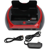 Base de Conexión IDE SATA HDD Todo en Uno USB 2.0, Base de Conexión para Disco Duro de 2.5 y 3.5 Pulgadas con Lector de Tarjetas y Concentrador USB