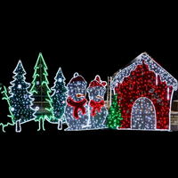 Große animierte 2D-Motivbeleuchtung für den Außenbereich: LED-Kiefernbaum-Seillicht-Silhouetten-Set für Lichtspuren und Waldszenen