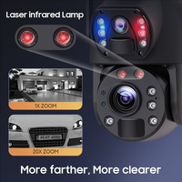 Caméra de sécurité solaire sans fil HD 20X Zoom double objectif 6MP, caméra IP CCTV extérieure PTZ, caméra réseau IP 4G