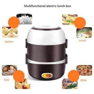 Boîte à lunch électrique à double couche en acier inoxydable pour la cuisson des aliments - Product Image 3