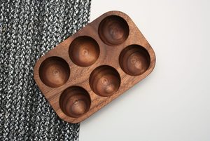Wood <b>Egg</b> Holder 6 Slots Rectangular Tray Breakfast Hotel Cafe HORECA OEM Custom Engraving Vietnam - Product Image 4