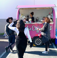Nouveau Camion Remorque Rose pour Boissons Fraîches, Café, Boba Tea, Smoothie, Cupcake, Crème Glacée – Chariot de Vente Mobile pour Machine à Granités