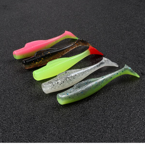 6 leurres souples en TPE de 60 mm, 2,3 g, queue en T, flottants, pour la pêche au bar et au lucioperche - Product Image 3