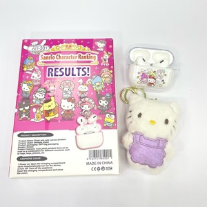 Ensemble d'écouteurs Bluetooth en peluche Sanrio Hello Kitty avec étui de protection, écouteurs sans fil mignons de dessin animé - Product Image 1