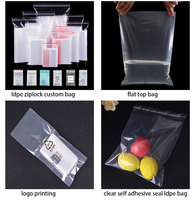 Emballage Bijou Sac en plastique Sac étanche à fermeture éclair en os Sac Emballage pour nourriture de poisson Sachets en poly zip-lock transparents avec avertissement de suffocation
