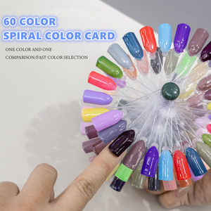Nuancier portable professionnel 60 couleurs en spirale circulaire pour ongles – Échantillons de couleurs et bâtonnets de présentation - Product Image 2