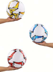 Ballon de football classique bicolore - Ensemble de 6 modèles pour la vente en gros, ballon de sport durable taille 5 - Product Image 4
