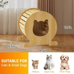 <b>Wooden</b> <b>Cat</b> <b>House</b> Round Small Pet Bed Durable <b>Cat</b> Furniture For Indoor <b>Cats</b> - Product Image 2