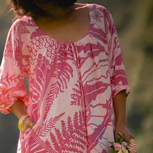 New beach print round neck wide-leg <b>short</b> <b>jumpsuit</b> custom breathable linen cotton <b>jumpsuit</b> - Product Image 4