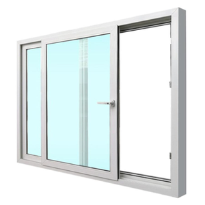 Fenêtre coulissante horizontale série <span class=keywords><strong>80</strong></span> en PVC vinyle avec moustiquaire en acier inoxydable, double vitrage trempé, revêtement Low-E, blanc, garantie 2 ans - Product Image 1