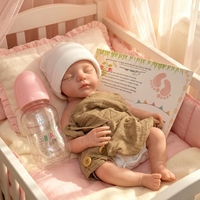 Poupée réaliste en silicone pour nouveau-né fille de 18 pouces |   Jouet en peluche pour bébé Reborn fait à la main, matériau doux, sourcils dessinés à la main, ensemble d'accessoires