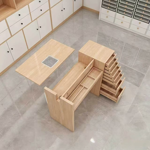 Solid wood nail table <b>vacuum</b> <b>cleaner</b> inlaid single person nail table <b>small</b> nail table and chair workbench - Product Image 2