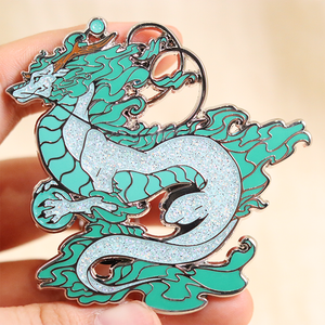Wholesale Chinese Factory Customized Hard Enamel Pins Design Own Logo Metal Lapel Pin with Glitter Gifts