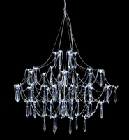 Luminaires suspendus pour escalier, restaurant, villa, lumière blanc chaud, acier inoxydable, lustres