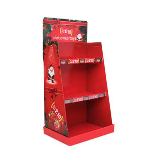 一加定制可折叠瓦楞纸板展示架现代超市商店促销广告纸地板托运人 - Product Image 4