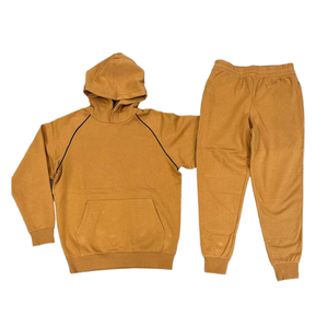 Conjunto Deportivo de Alta Calidad para Hombre, Dos Piezas, Sudadera con Capucha de Felpa y Pantalones Deportivos, Logotipo Personalizado, Mangas Raglán - Product Image 1