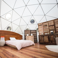 Tente de camping géodésique imperméable en PVC pour 4 personnes, pour l'extérieur, avec salle de bain, en vente, Glamping Pod