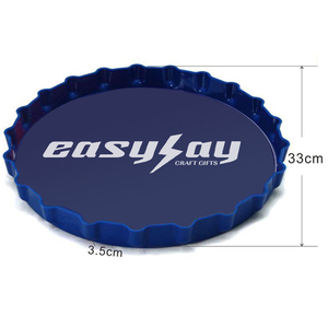 Plateau rond bleu pour bière, plateau rond bon marché personnalisé imprimé <span class=keywords><strong>en</strong></span> <span class=keywords><strong>plastique</strong></span>, grand plateau de service pour table basse - Product Image 2