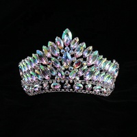 Couronne de reconstitution historique Miss World en cristal, diamant rond, couronne de reconstitution historique en argent personnalisé gratuit
