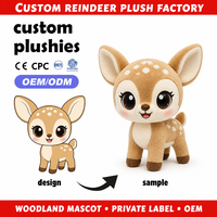 Boneka Rusa Plushie Custom, Figur Rusa, Boneka Hewan Hutan, Boneka Lembut, Desain OEM ODM