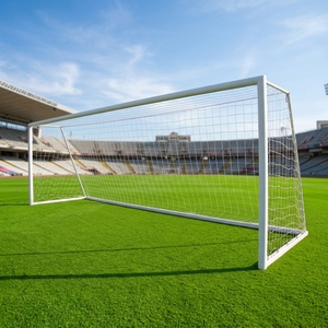 Portería de Fútbol Móvil de Aluminio Resistente de 5MX2M, Fácil de Instalar, para Entrenamiento y Partidos al Aire Libre, Color Blanco - Product Image 1