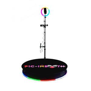 Meilleur choix 2025 : Photobooth 360 avec éclairage LED sur batterie, fond à changement de couleur, compatible smartphones et iPad, en alliage d'aluminium - Product Image 2