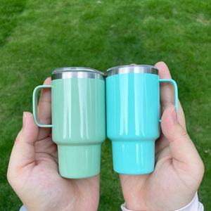 Vaso de chupito mini de acero inoxidable de doble pared con aislamiento al vacío, multicolor, de 3 oz, lindo, en blanco para sublimación, con asa - Product Image 2