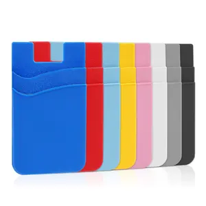 Silicone Phone Card Holder Cell Phone Pouch Stick-on ID Credit Business Card Sleeve Pocket