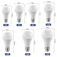 Bombilla LED de Alta Calidad y Larga Duración, Foco LED 5W 7W 9W 12W 15W 18W 24W, Bombilla LED E27 B22 para el Hogar, Venta al por Mayor