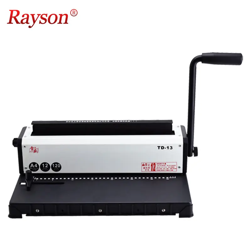 Factory binder notebook Rayson TD-13 3:1 Metal Calender Double Wire Book Binding Machine