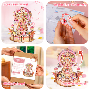 Boîte à musique mécanique 3D Tonecheer Classic Sweet Wheel, mouvement mécanique, best-seller des fêtes, pour les magasins de jouets et cadeaux - Product Image 3