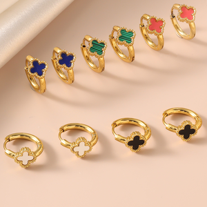 Pendientes <span class=keywords><strong>de</strong></span> Aro <span class=keywords><strong>de</strong></span> Acero Inoxidable con Baño <span class=keywords><strong>de</strong></span> <span class=keywords><strong>Oro</strong></span> <span class=keywords><strong>de</strong></span> 18K, Estilo Francés Vintage, Delicados, Resistentes al Agua y con Retención <span class=keywords><strong>de</strong></span> Color, Ideales para Regalo, Venta al por Mayor - Product Image 1