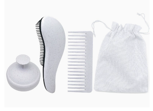 Set de Cepillo y Peine Desenredante, Cepillo Masajeador de Cuero Cabelludo de Paja de Trigo, Cepillo para Champú, Peine de Dientes Anchos para el Crecimiento del Cabello - Product Image 2