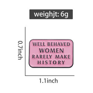 Alfileres esmaltados feministas, mujeres bien educadas, rara vez hacen broches históricos, insignias de solapa para camisa, regalo de joyería rosa para Amiga - Product Image 6