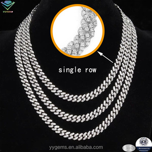Exquisite single row necklace/bracelet Gold plated 925 sterling sliver Pass diamond tester VVS moissanite diamond GRA certified - Product Image 3