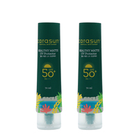 Tube cosmétique plat en plastique personnalisé en usine, vide, 20 ml, 30 ml, 50 ml, pour crème solaire, crème BB, tube d'extrusion rouge en plastique, emballage