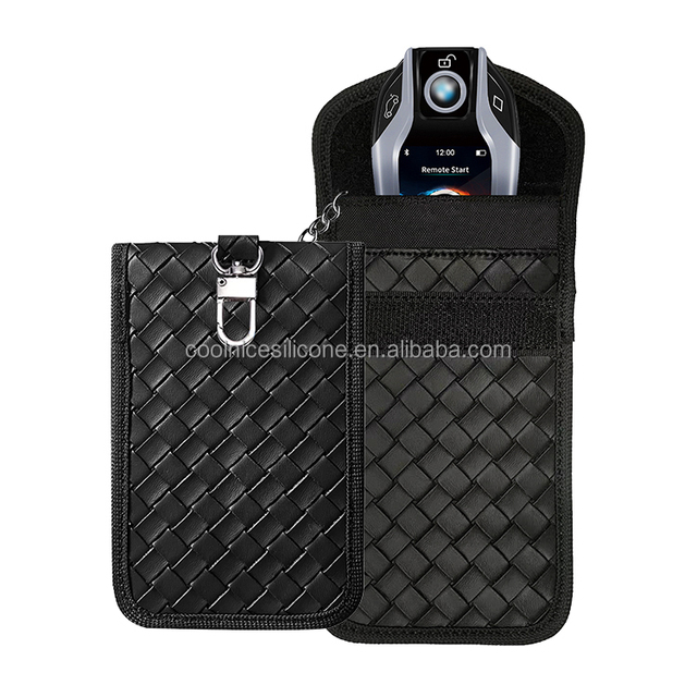 Anti-theft Pouch Anti-Hacking Case Carbon Fiber Signal Blocker Case Car RFID Signal Blocking Faraday Bag for Key Fob
