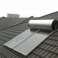 Vente directe usine – Système solaire thermique intégré pressurisé à plaques plates (CE SOLAR KEY MARK SRCC SABS) avec tubes en cuivre noirs