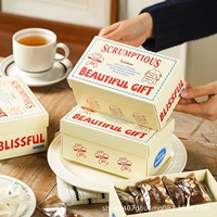 Boîte cadeau de bonbons Toffee avec nougat croustillant en forme de flocon de neige, idéal pour les collations, cadeaux de fin d'année, couvercle rectangulaire, à conserver à température ambiante