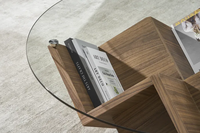 Nouveauté Table moderne de luxe Meubles de salon Base en bois Centre de table basse en verre