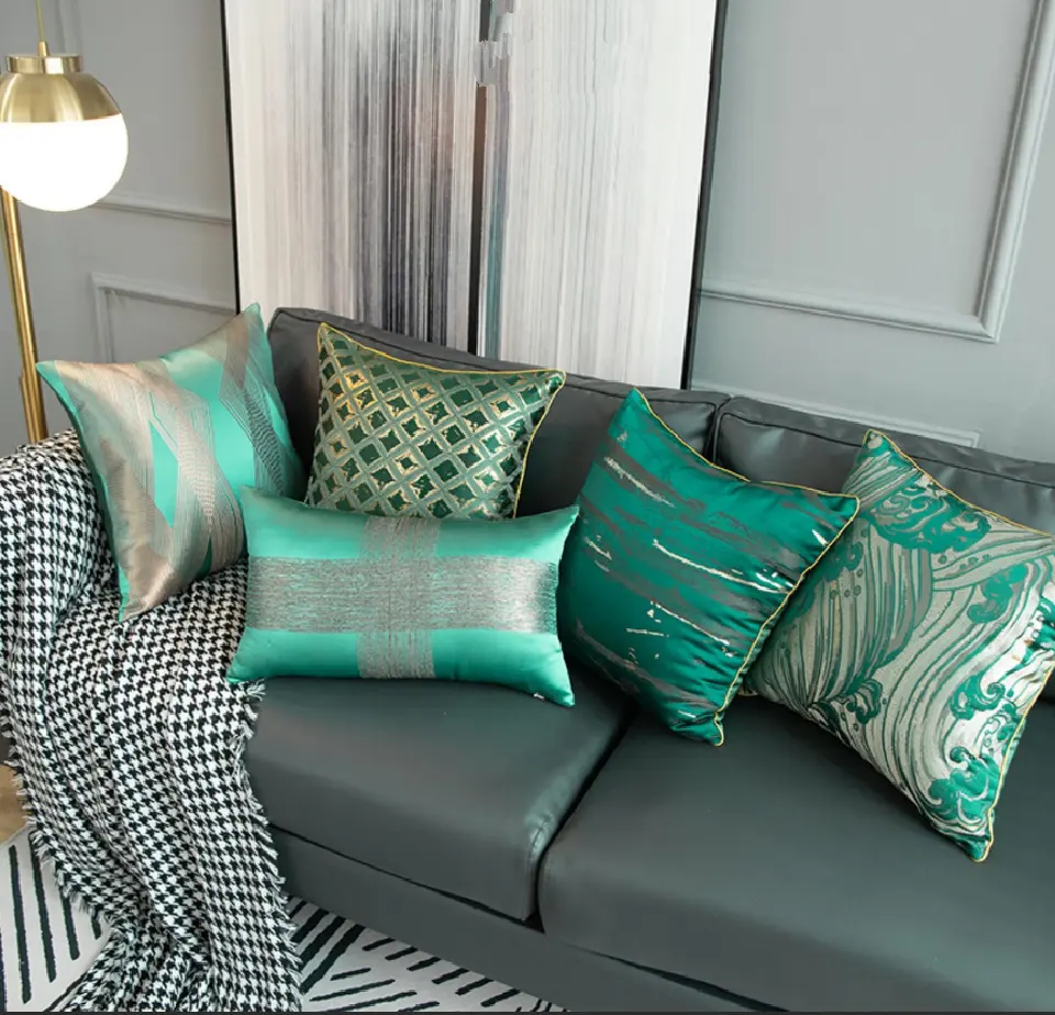 Capa de almofada personalizada de luxo, cor verde de novo design, decoração de casa