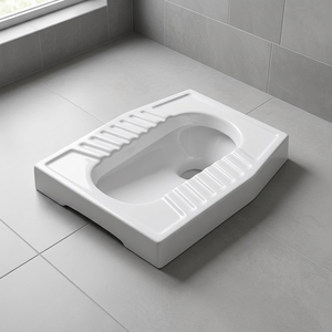 Casserole accroupie bon marché articles sanitaires confortables en céramique design moderne oriental WC toilette une pièce hôtel utilisation avec couvercle - Product Image 4