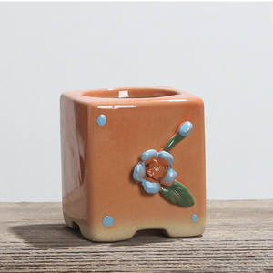 Maceta de Cerámica Pequeñ<span class=keywords><strong>a</strong></span>, Cuadrada, Transpirable, Duradera, de Diseño Simple, para Decoración del Hogar, para Escritorio - Product Image 3